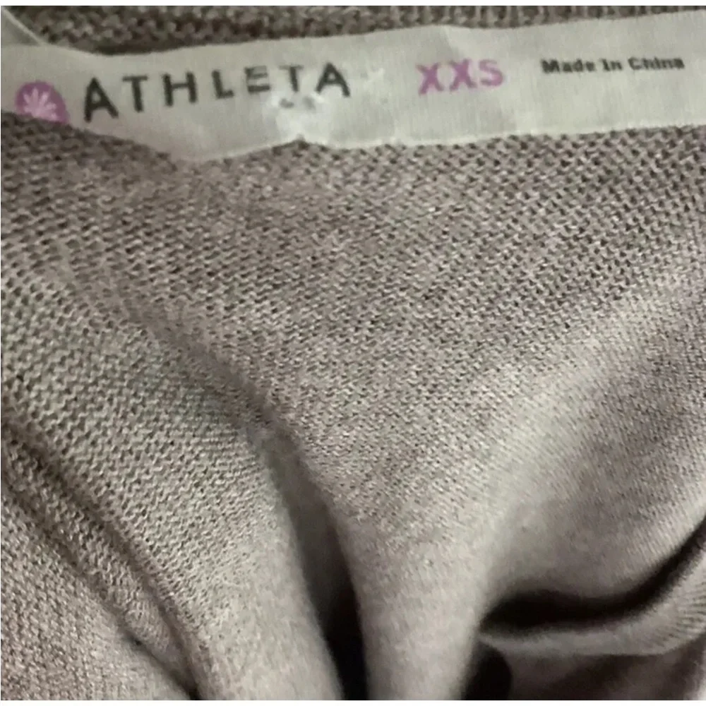 Athleta Sz XXS Intent Mini Sweater Dress Brown Cotton Polyester Short Sleeve - Picture 5 of 6